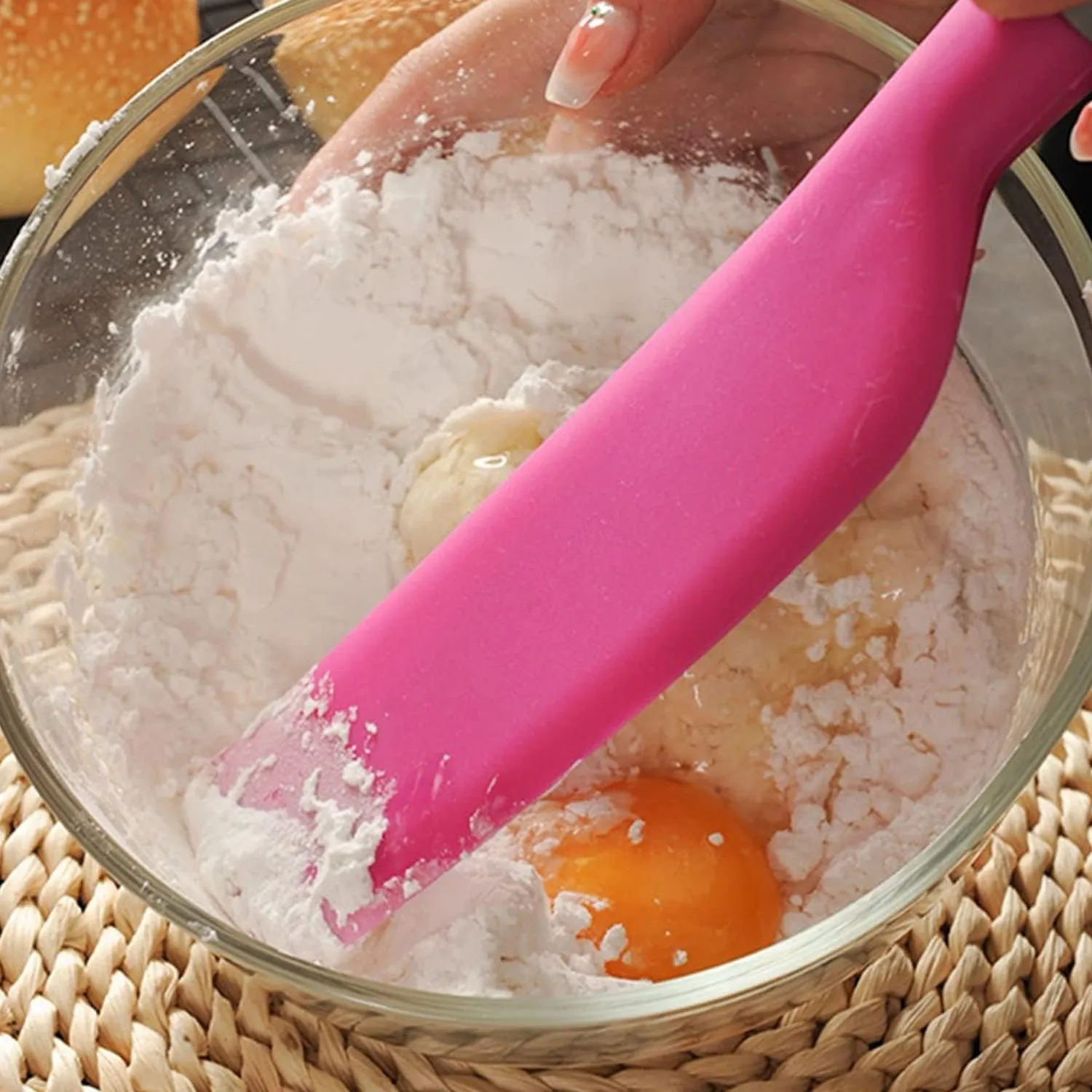 5440 Spatula Kitchen Omelet Turner Silicone Non-Stick Omelet Scraper Silicone Pigment Scraper with Non Slip Grip for Kitchen Omelet Pancake