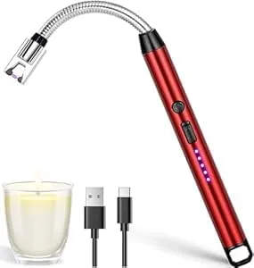 Arc Lighter Electric Rechargeable Gas Lighter - USB, Flameless, Windproof, 360° Flexible Neck