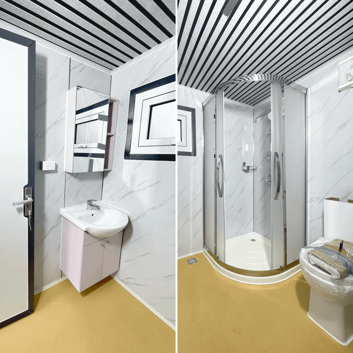 [AS-IS] Portable Toilet with Shower, Fan-shaped Door Shower