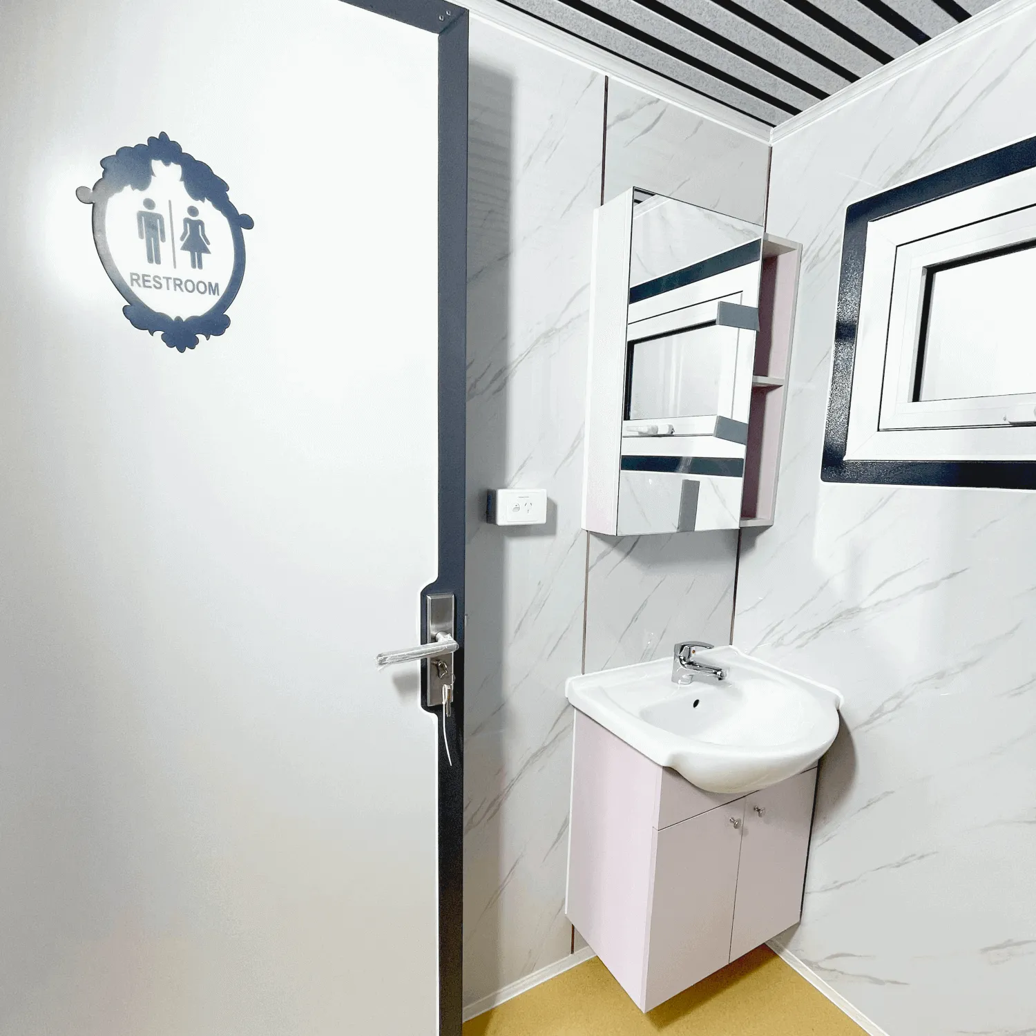 [AS-IS] Portable Toilet with Shower, Fan-shaped Door Shower