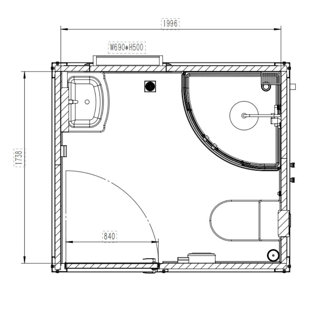 [AS-IS] Portable Toilet with Shower, Fan-shaped Door Shower