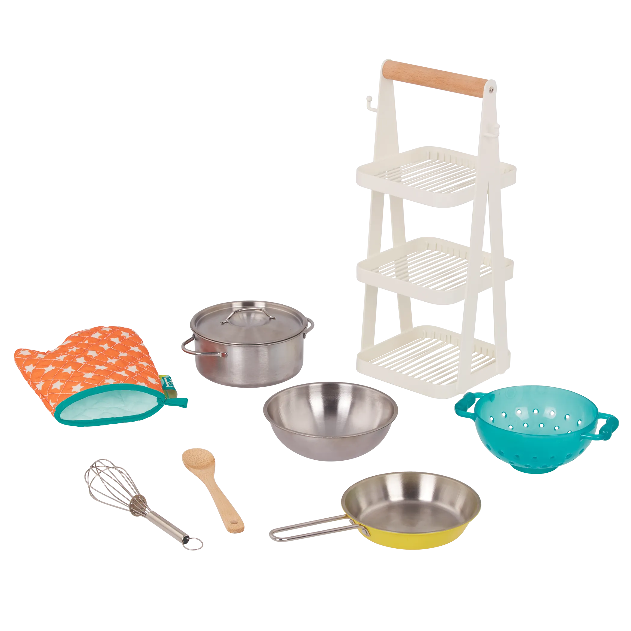 B. toys - Mini Chef Pots & Pans With Storage Rack