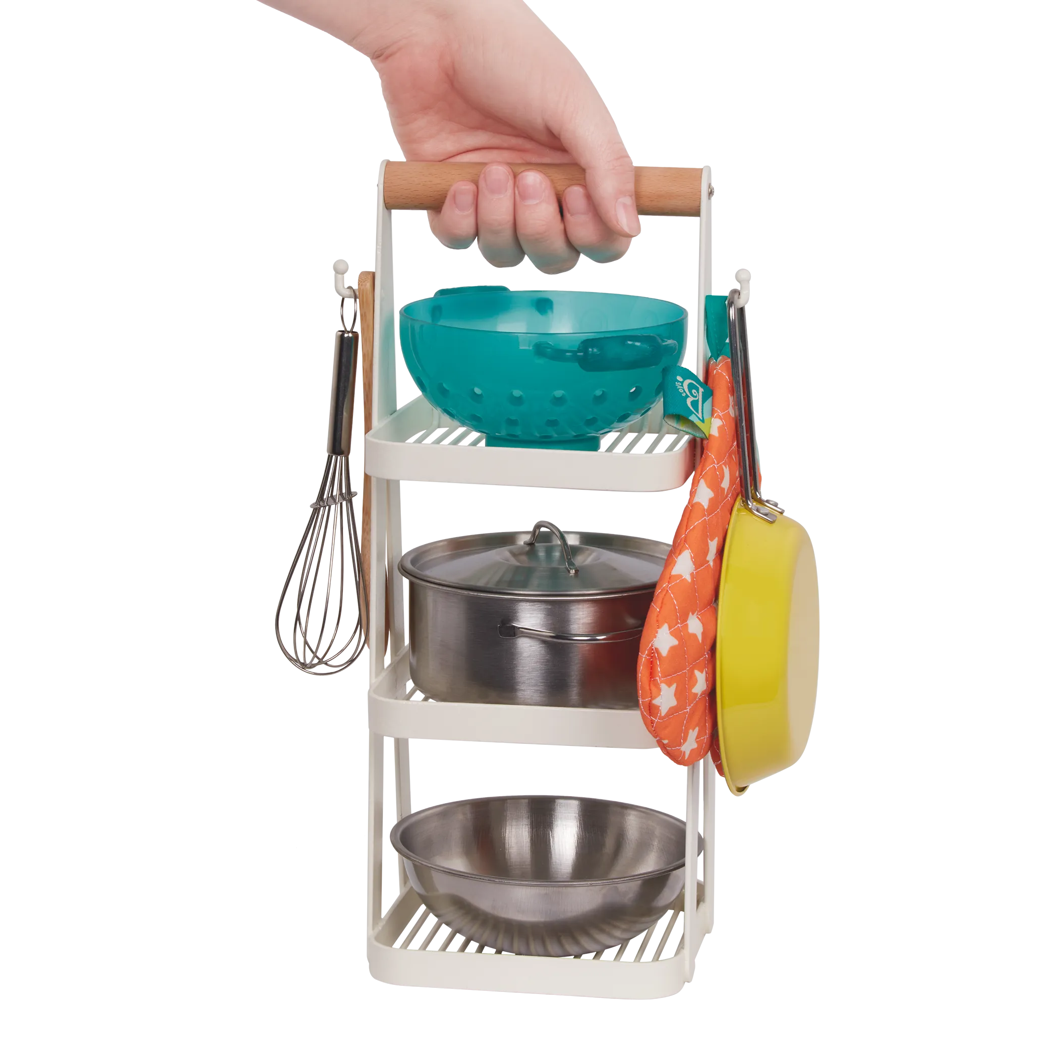 B. toys - Mini Chef Pots & Pans With Storage Rack