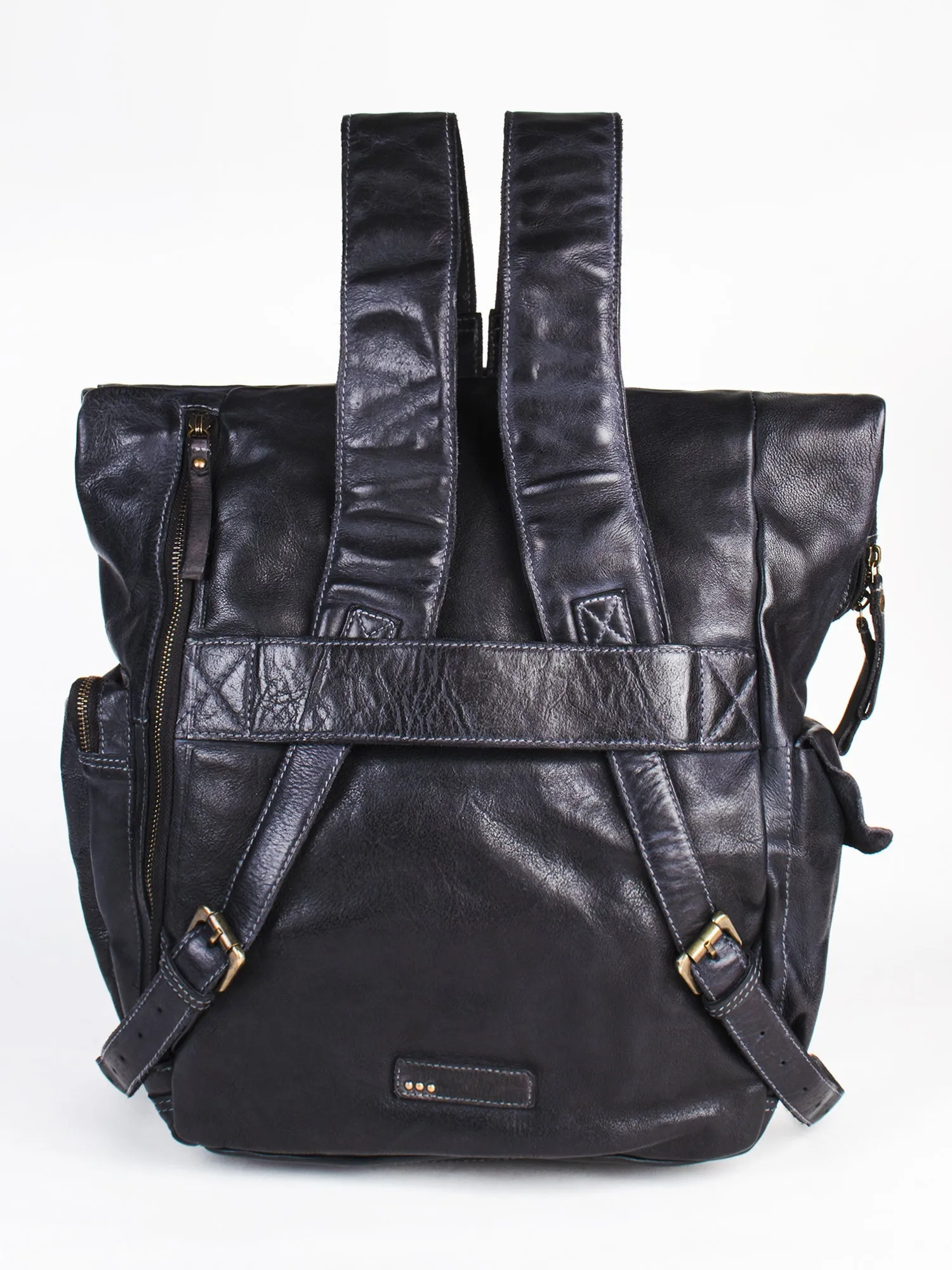 Black Leather Backpack By Art N Vintage