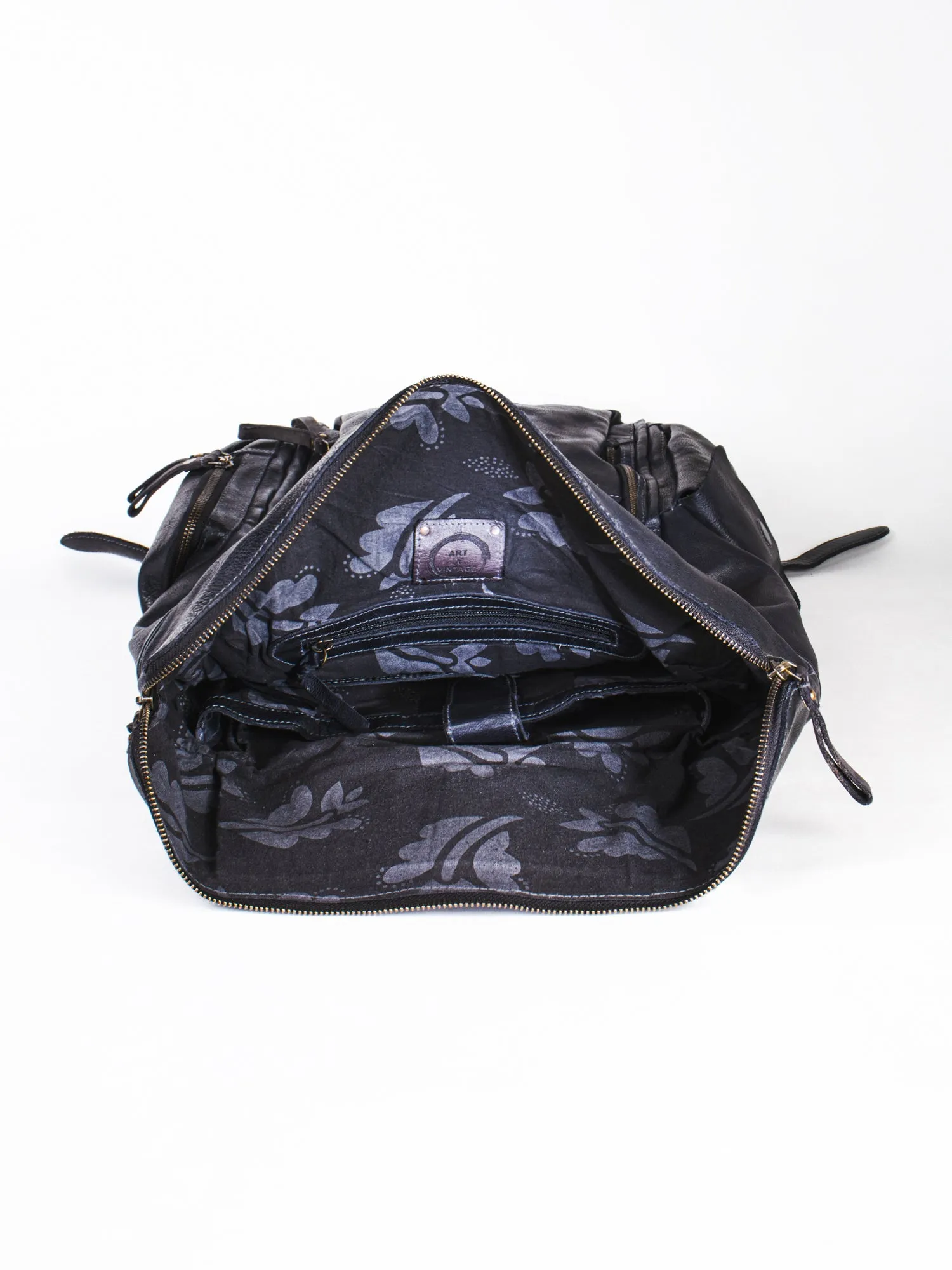 Black Leather Backpack By Art N Vintage