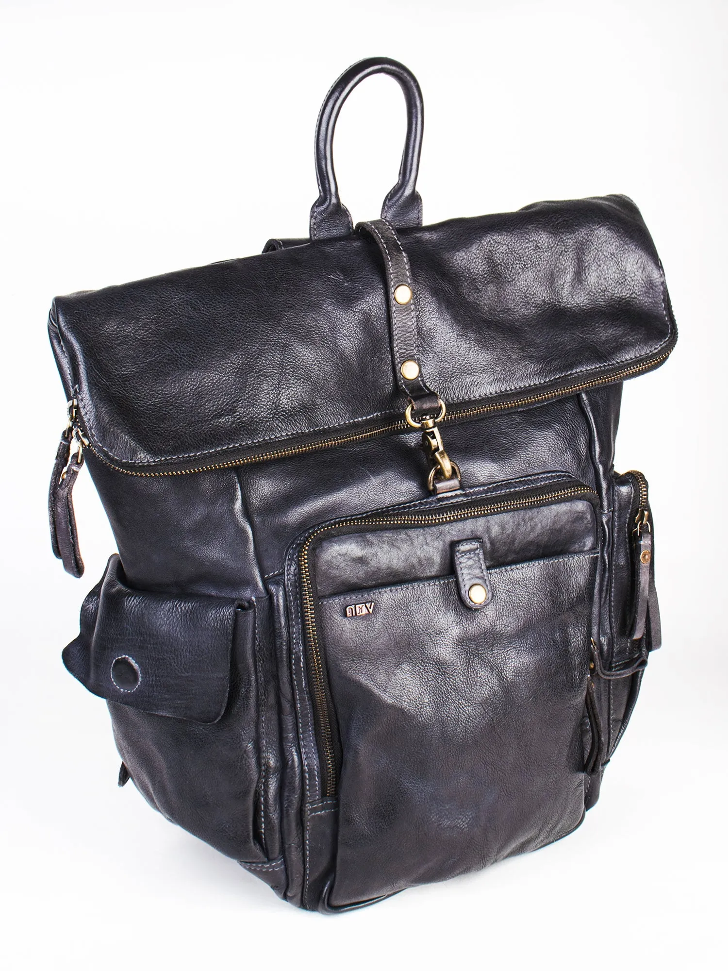 Black Leather Backpack By Art N Vintage