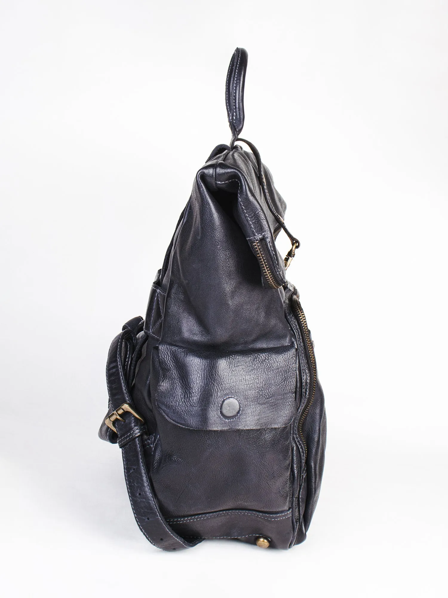 Black Leather Backpack By Art N Vintage