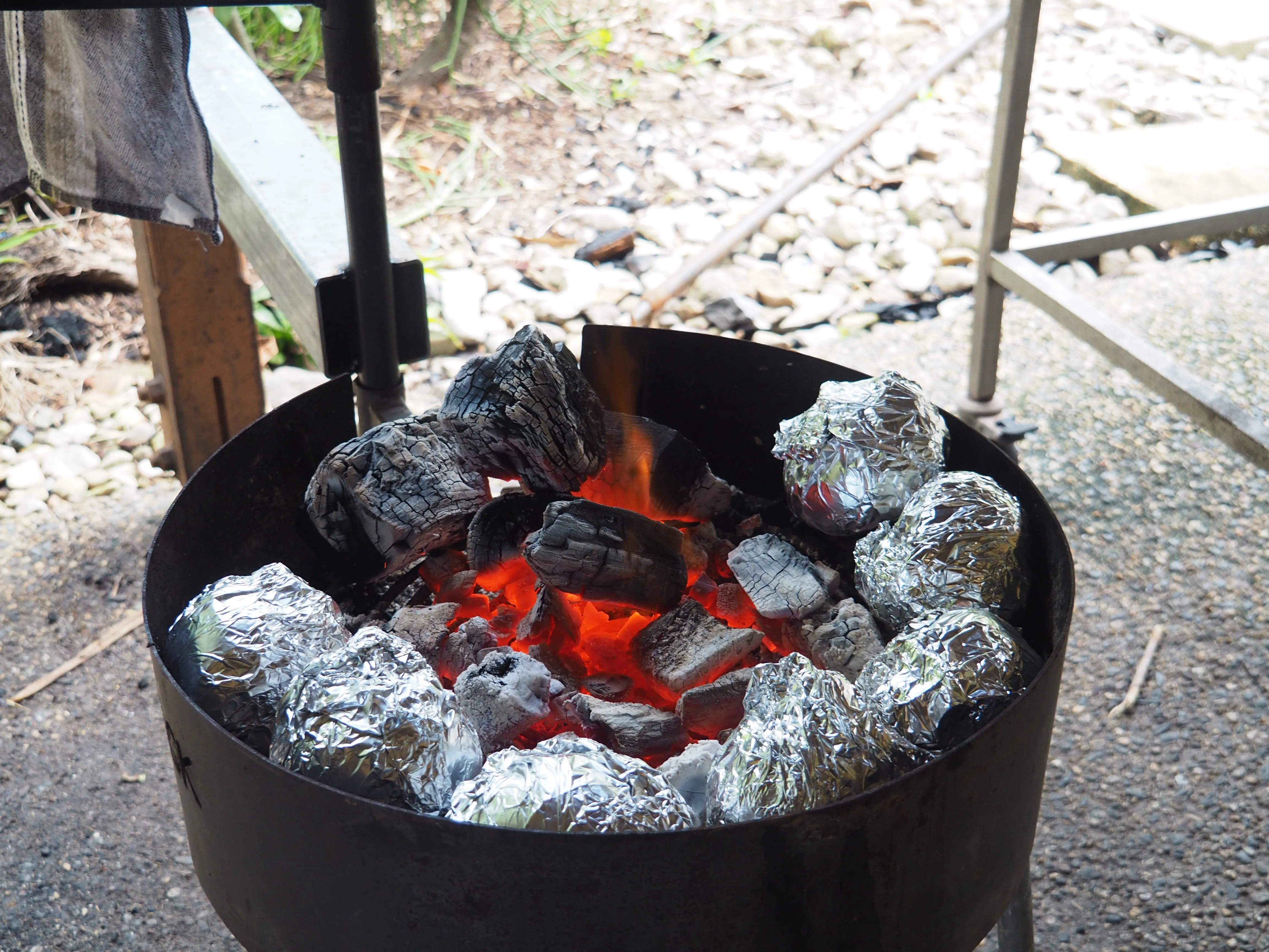 Camping Fire Pit, Grill, BBQ Pan & Cradle