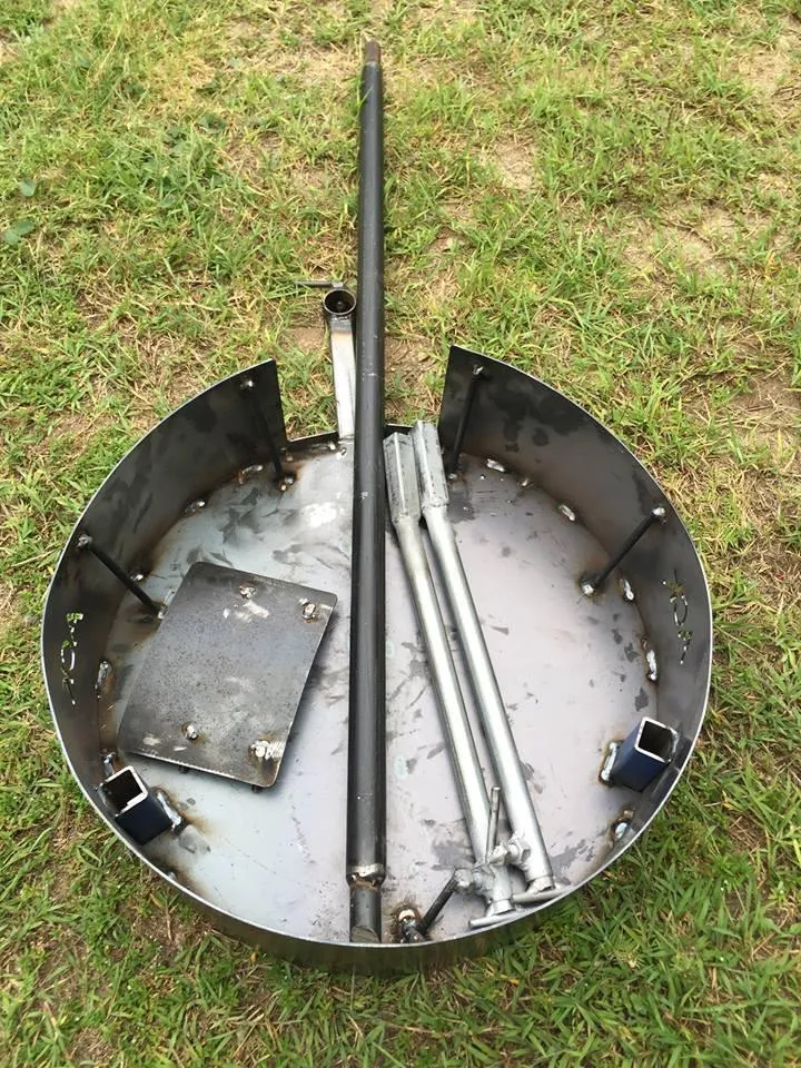 Camping Fire Pit, Grill, BBQ Pan & Cradle