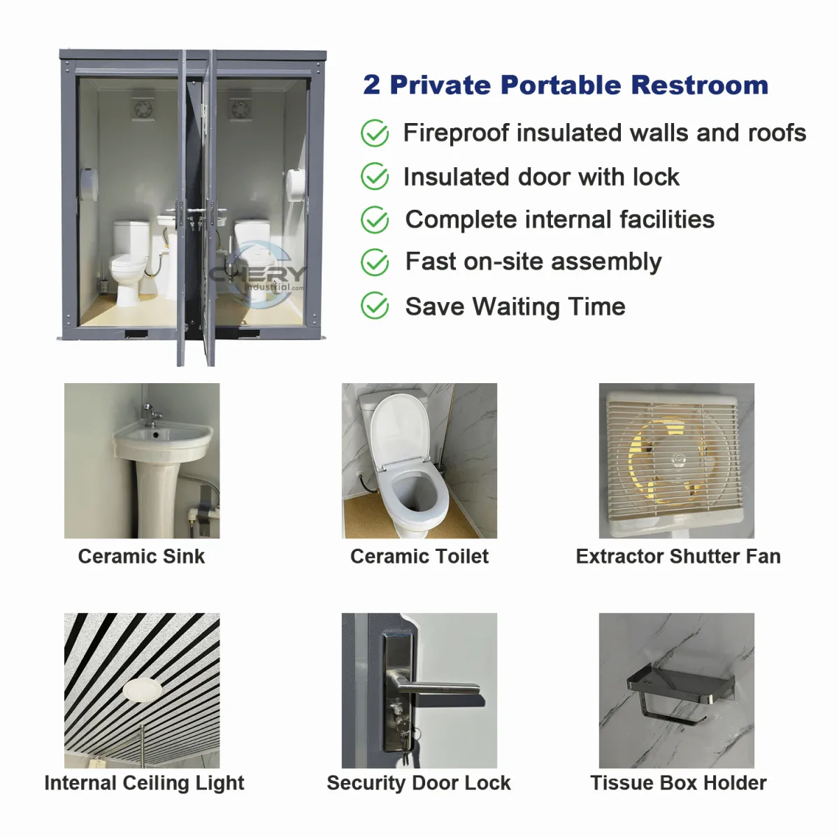 [CLEARANCE] 2 Stalls Portable Toilet with Sink