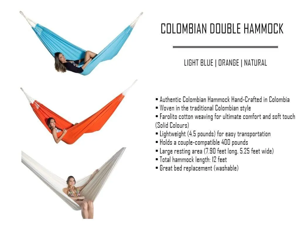 Colombian Double Hammock with Universal Hammock Stand