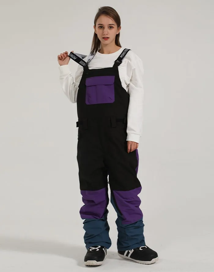 Couple suspenders ski pants winter windproof and waterproof one-piece snowborad pants