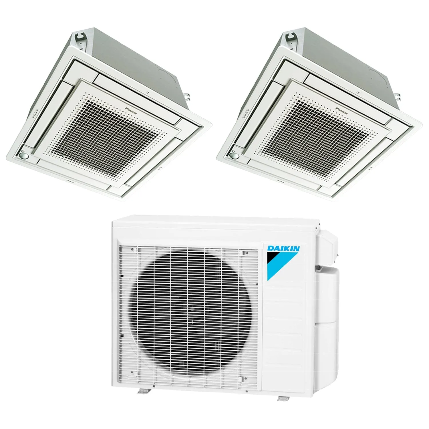 Daikin 2-Zone Ceiling Cassette Ductless Mini-Split 24000 BTU Heat Pump Air Conditioner 18k   18k - 18 SEER2