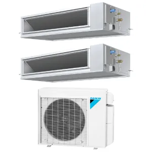 Daikin 2-Zone Concealed Ducted Mini-Split 18000 BTU Heat Pump Air Conditioner 12k   12k - 14.3 SEER2