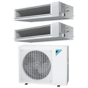 Daikin 2-Zone Concealed Ducted Mini-Split 48000 BTU Heat Pump Air Conditioner 18k   24k - 14.5 SEER2