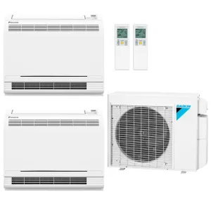 Daikin 2-Zone Floor Standing Ductless Mini-Split 18000 BTU Heat Pump Air Conditioner 12k   12k - 16 SEER2