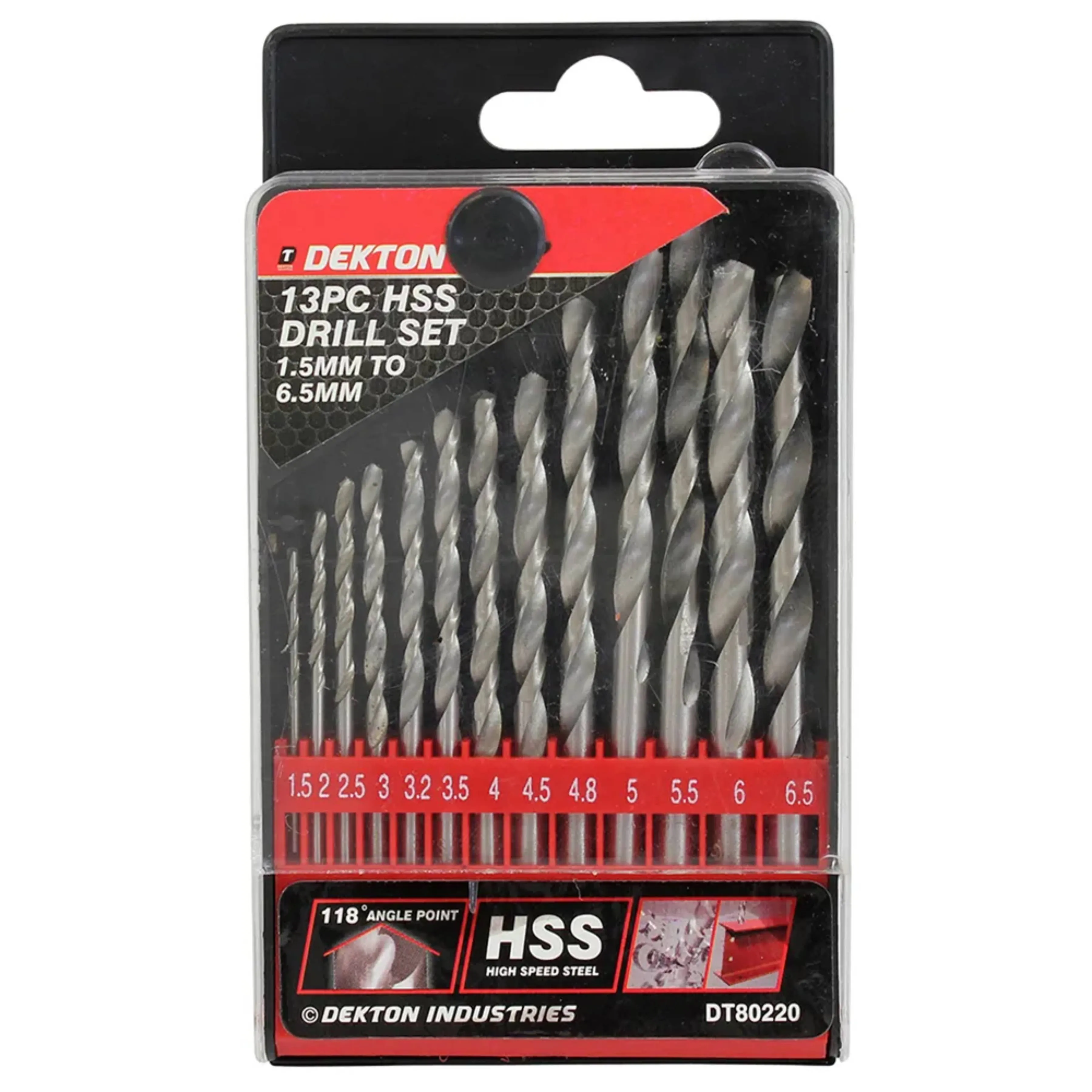 DEKTON 13PC HSS Drill Set 1.5-6.5mm