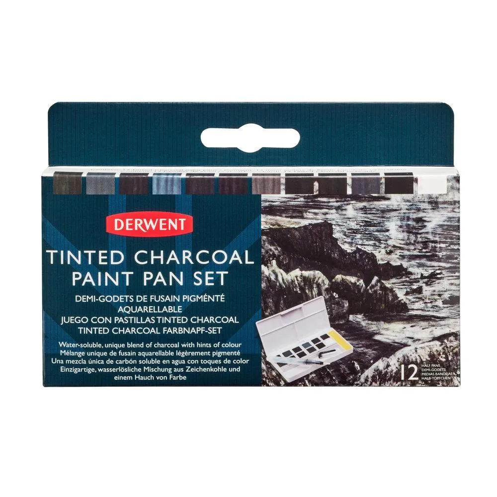 Derwent Tinted Charcoal Paint 12 Pan Palette