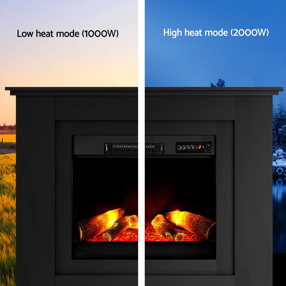 Electric Fireplace Fire Heater 2000W - Black