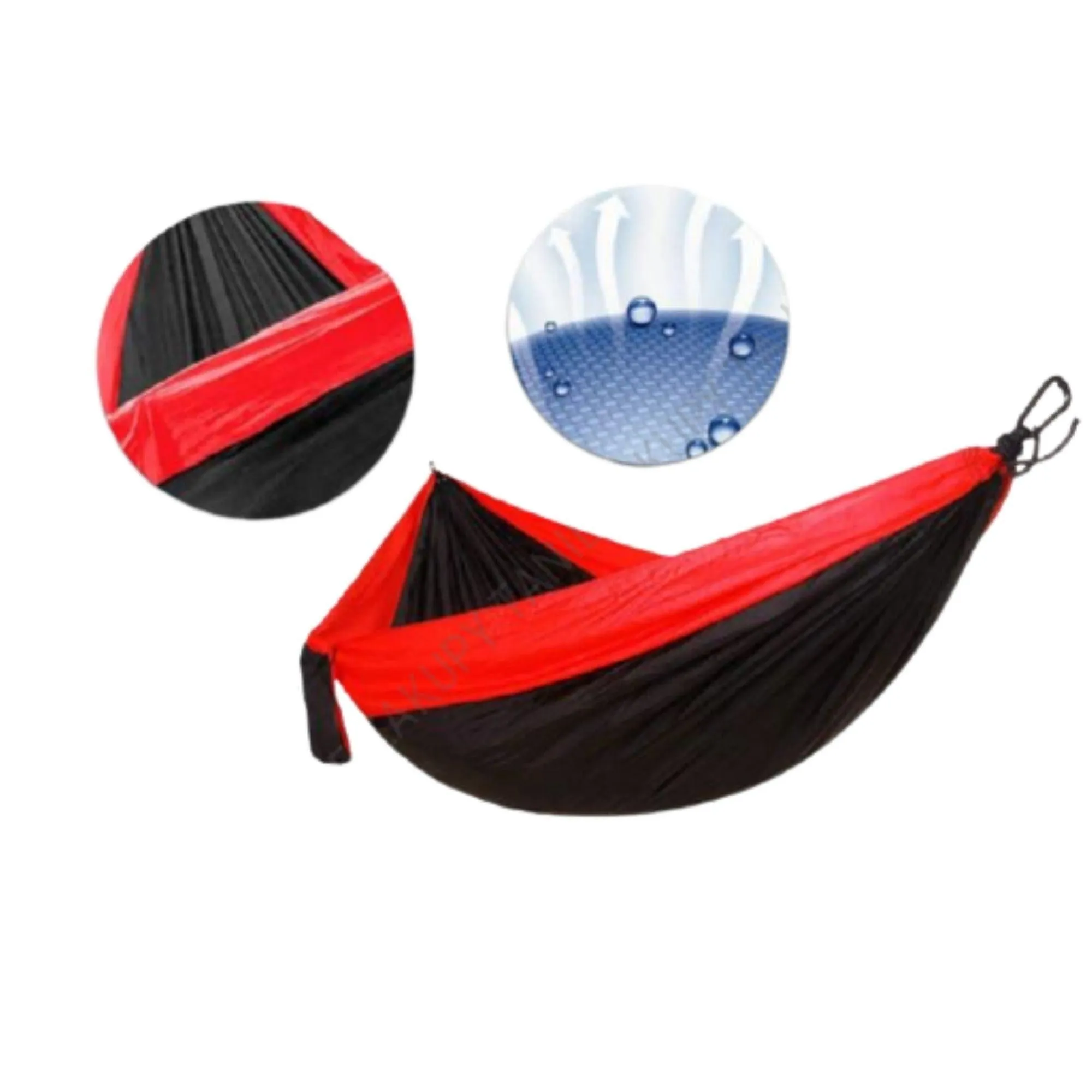 FabSeasons RedBlack Nylon Hammock for outdoor purpose