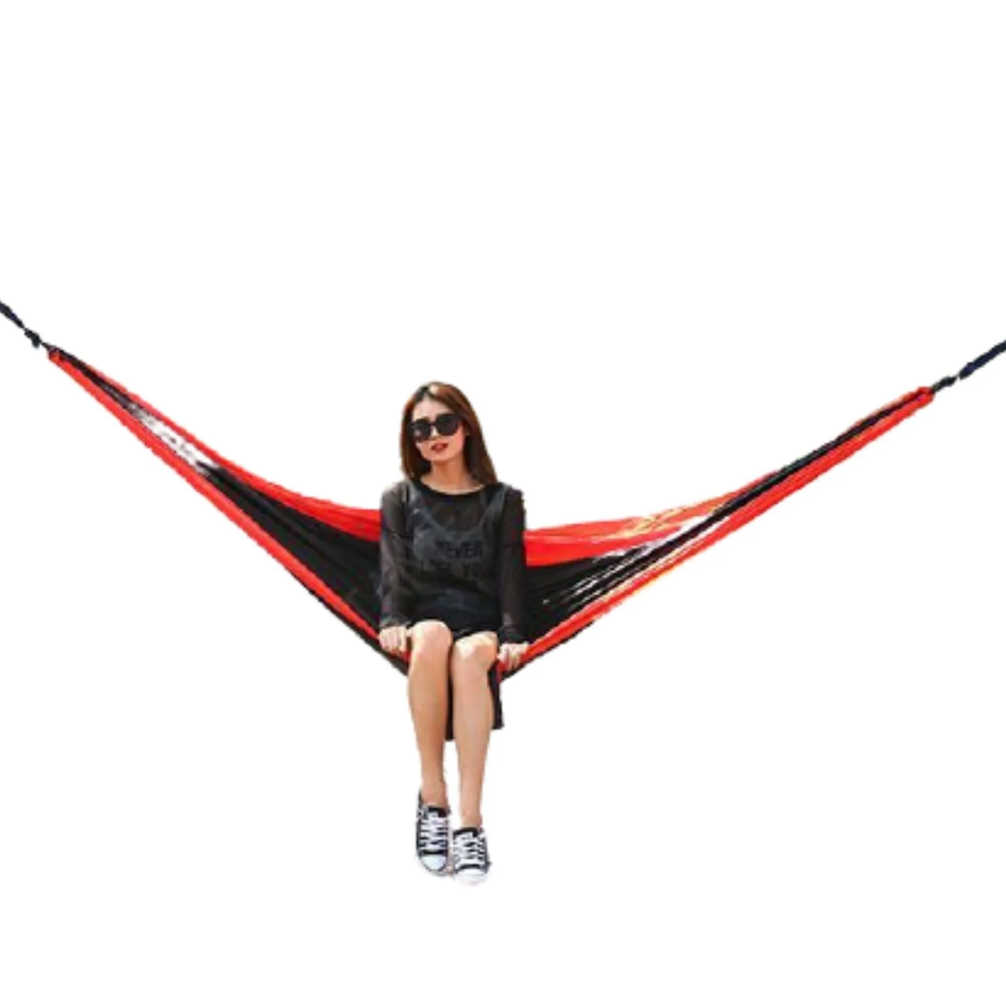 FabSeasons RedBlack Nylon Hammock for outdoor purpose