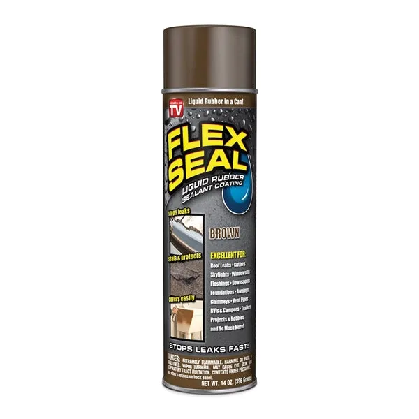 Flex Seal FSBRNR20 Rubber Sealant, Brown, 14 oz, Can