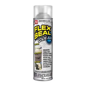 Flex Seal FSCL20 Rubber Sealant Clear, Clear, 14 oz, Aerosol Can