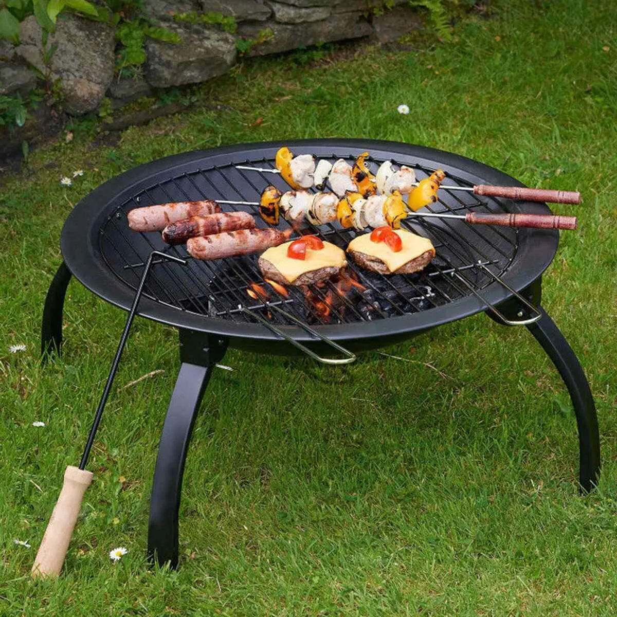 Foldable Outdoor Terrace Fire Pit Grill