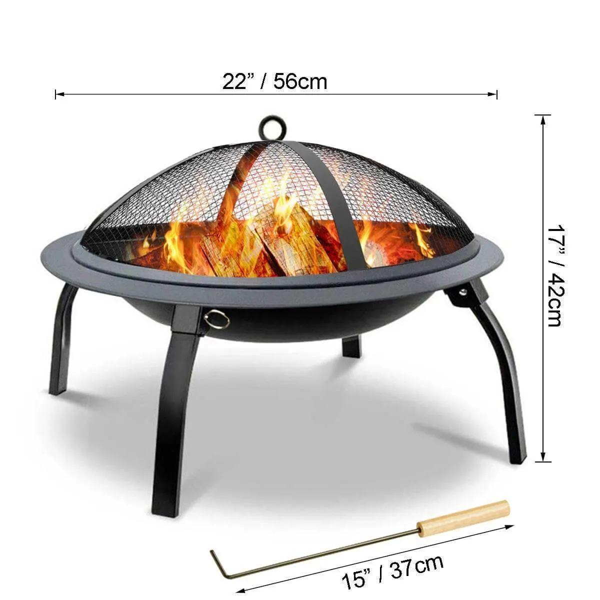 Foldable Outdoor Terrace Fire Pit Grill