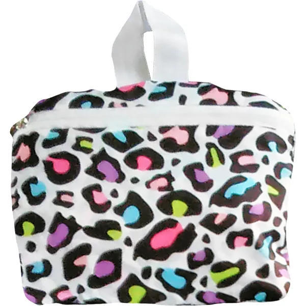 Folding Backpack in Colorful Leopard