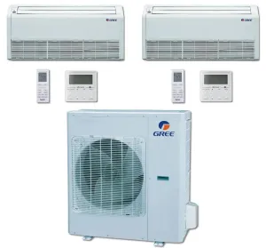 GREE Multi  Ultra Series 18,000 BTU 2-Zone Universal Floor/Ceiling 12K 12K Ductless Mini-Split System