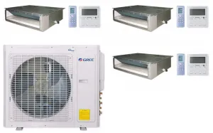 GREE Multi  Ultra Series 24,000 BTU 3-Zone Concealed Duct 9K 9K 12K Ductless Mini-Split System