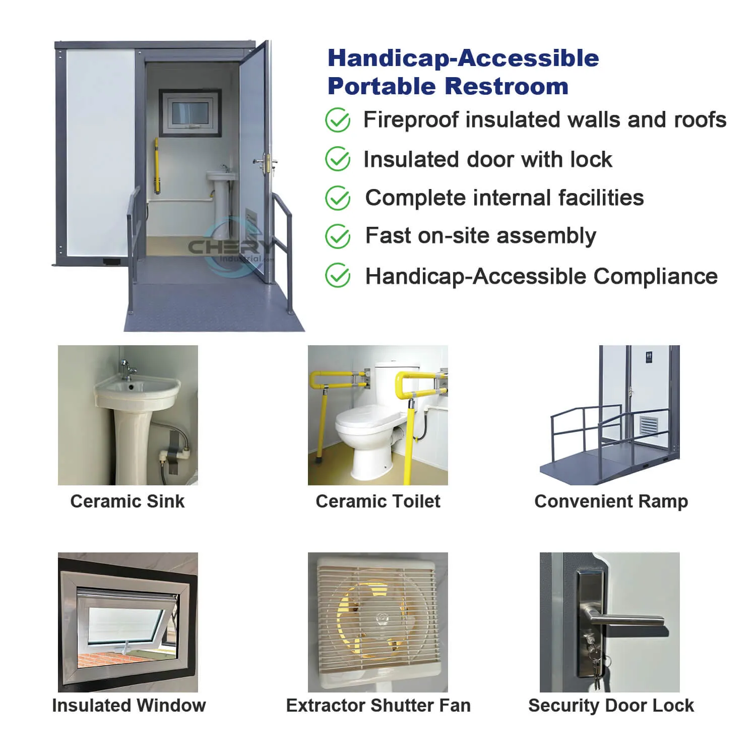 Handicap-Accessible Portable Restroom for Disabled