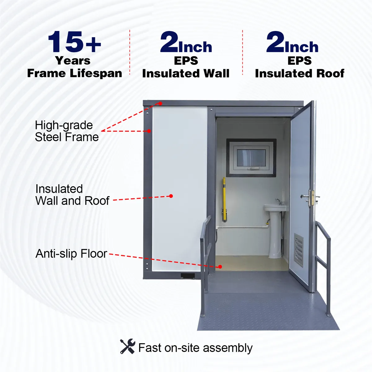 Handicap-Accessible Portable Restroom for Disabled