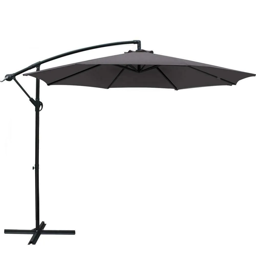 Instahut 3M Cantilevered Outdoor Umbrella - Charcoal