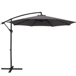 Instahut 3M Cantilevered Outdoor Umbrella - Charcoal