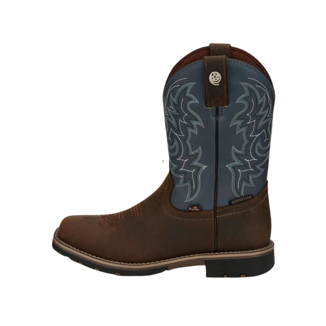 Justin Men's Fireman Waterproof Western Work Brown Boot