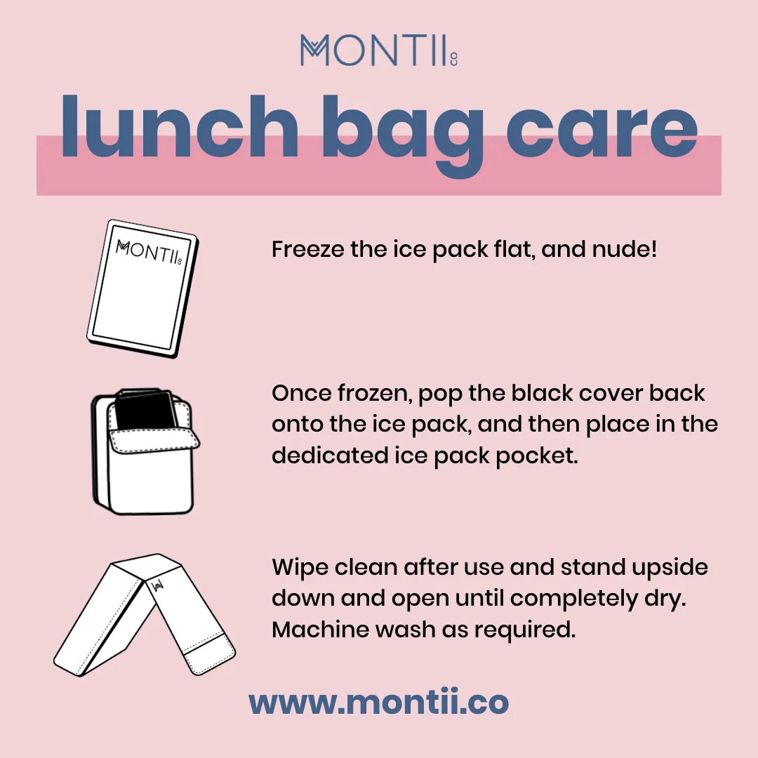 MontiiCo Large Lunch Bag & Sipper Bottle Bundle - Bonus Bumper! - Ripple Camellia