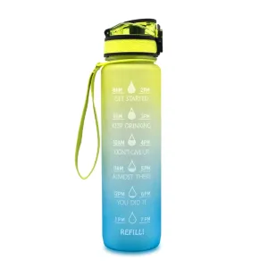 Motivational Tritan Water Bottle with Time Marker Leakproof Bottle for Fitness Sports Motivational Water Bottle with Time Marker