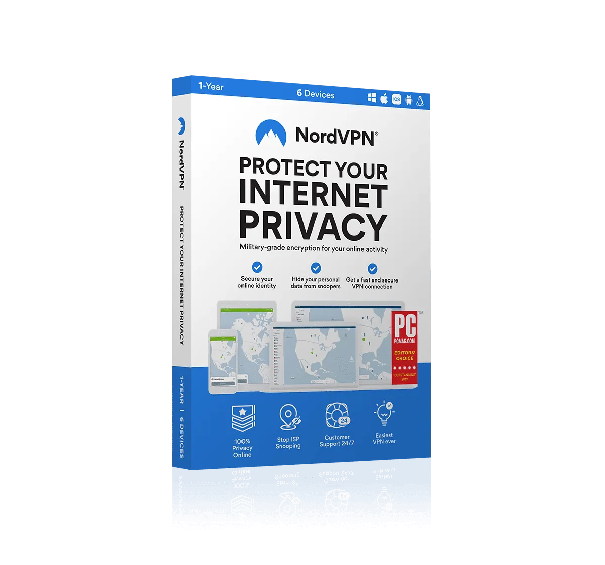 NordVPN Internet Privacy Software | 6 Devices | 1 Year Subscription