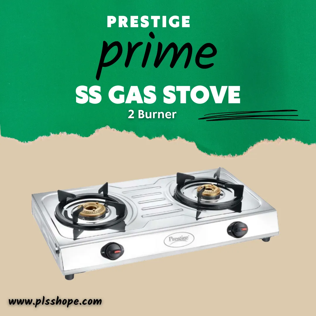 Prestige Prime 2 Burner Stainless Steel Gas Stove