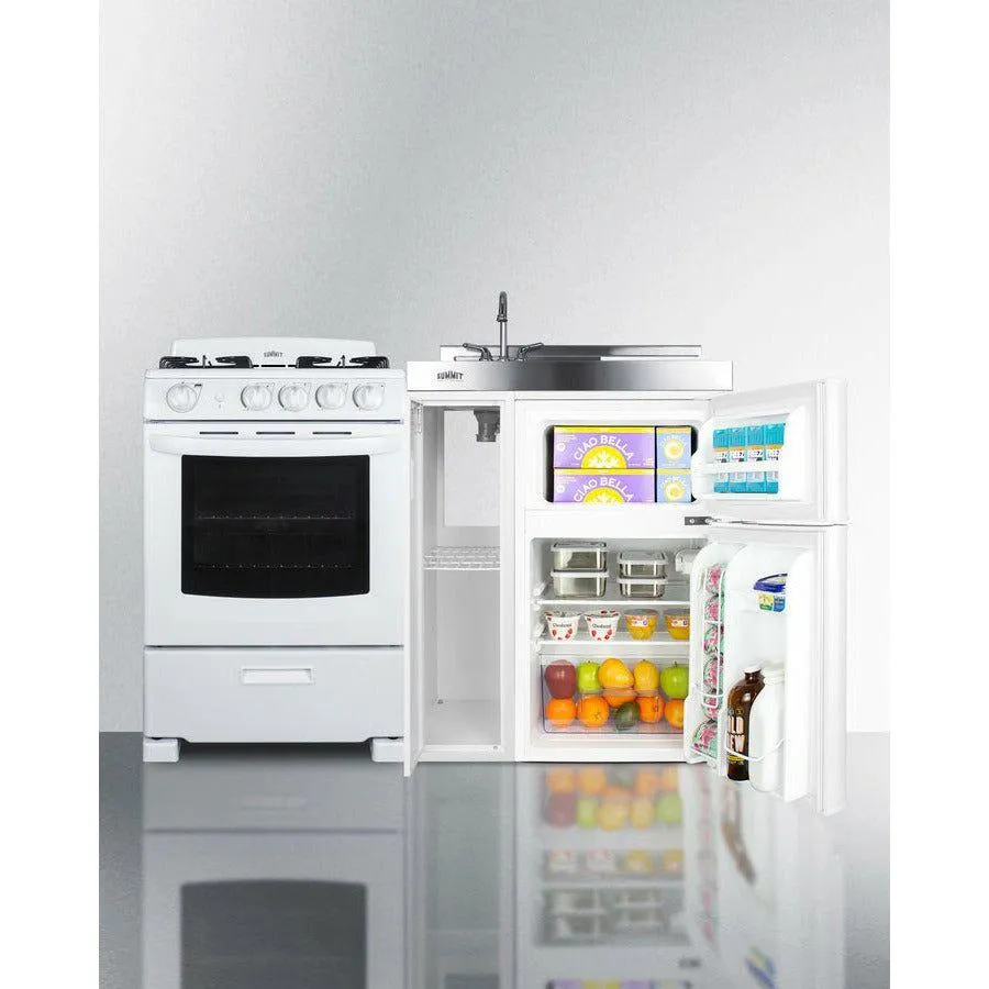 Summit 54 in. Wide All-in-One Kitchenette with Gas Range - ACK54GASW