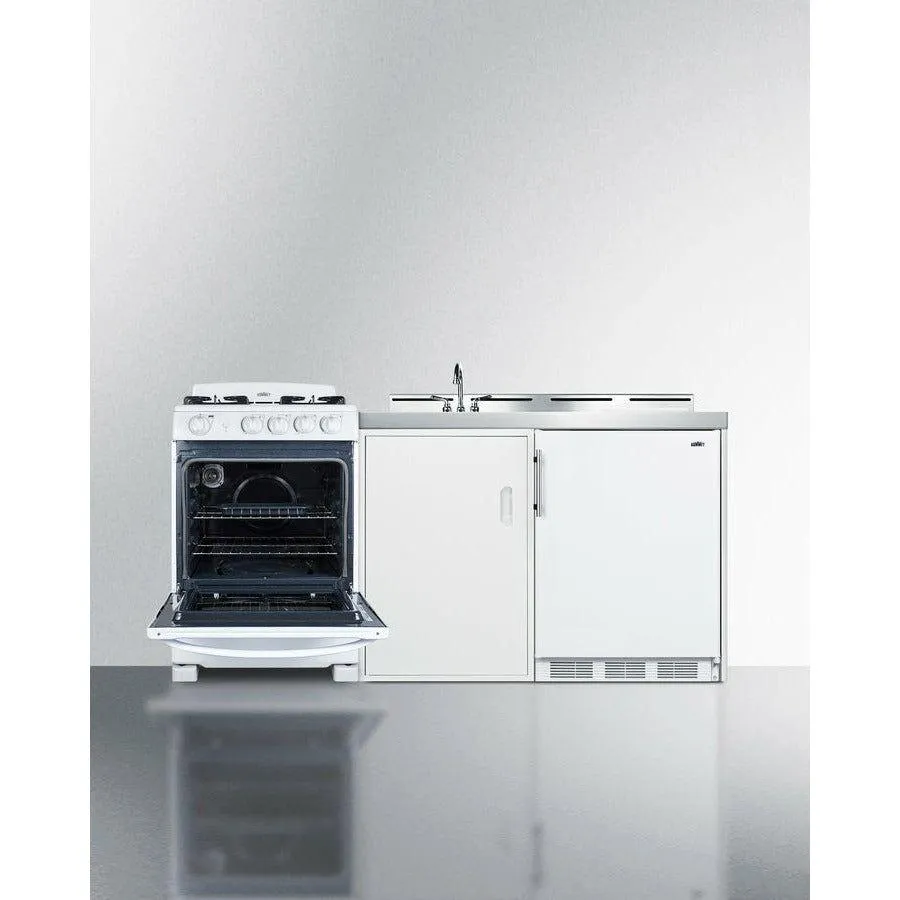 Summit 72 in. Wide All-in-One Kitchenette with Gas Range - ACK72GASW