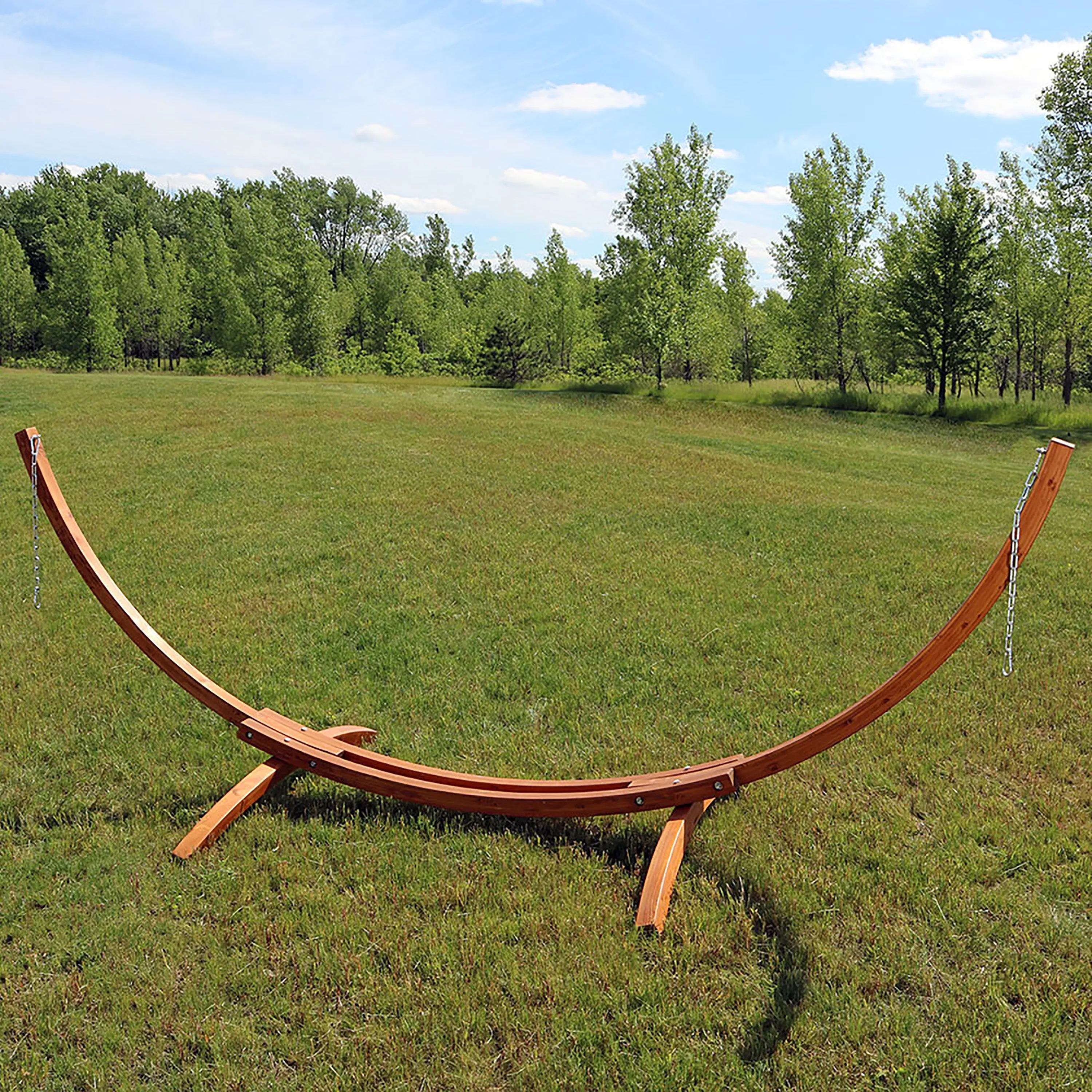 Sunnydaze Solid Wooden Curved Arc Hammock Stand