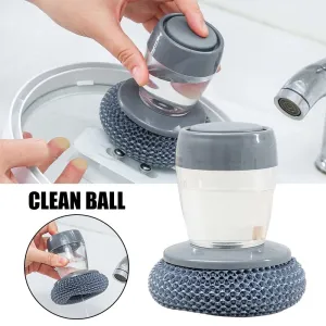 Versatile Cleaning Brush with Liquid Storage: Kitchen Pot Cleaning Aid