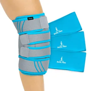 Vive Premium Knee Ice Wrap - Cold / Hot Gel Packs