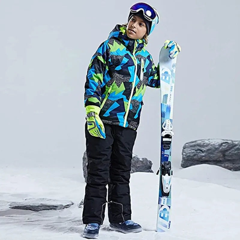 Warm Waterproof Kid's Ski Jacket And Pants