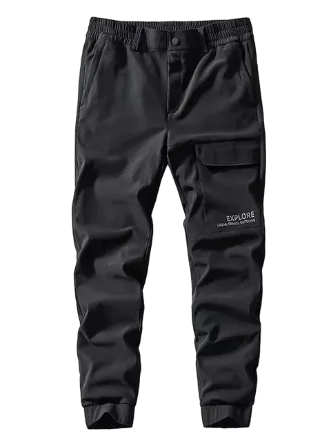 Wiaofellas New Winter Cargo Pants Men Outdoor Waterproof/Windproof Fleece Lined Stretched Softshell Warm Pants Casual Thermal Trousers