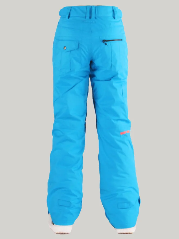 Women's Thermal Warm High Waterproof Windproof Blue Snowboard & Ski Pants