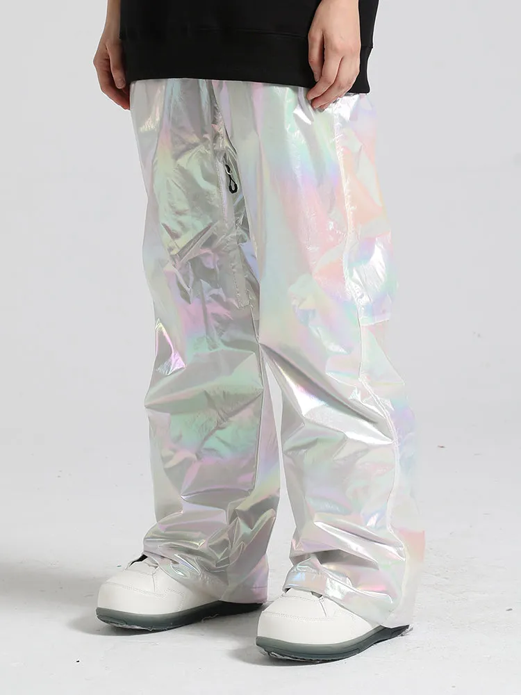 Women's White Dazzling Ski Pants